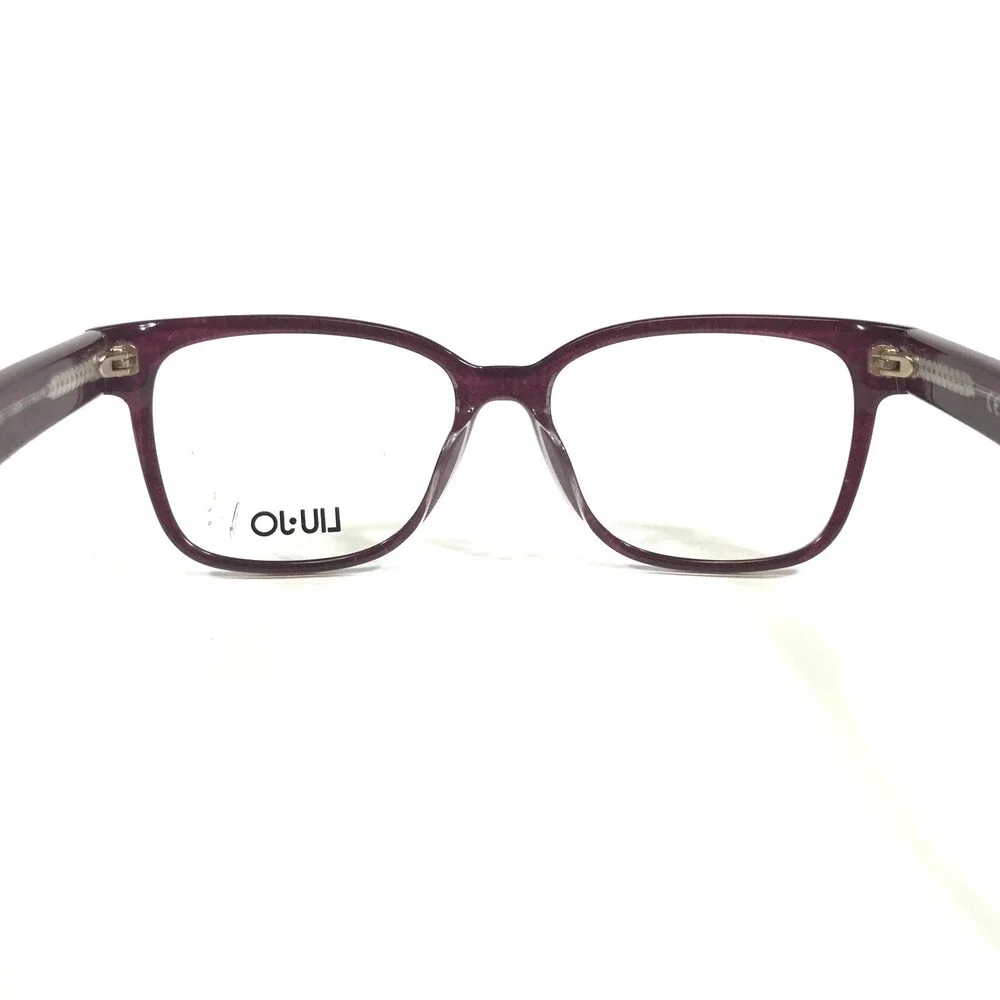 Liu Jo Eyeglasses Frames LJ2650 609 Burgundy Purple Denim Print Gold 52-15-135